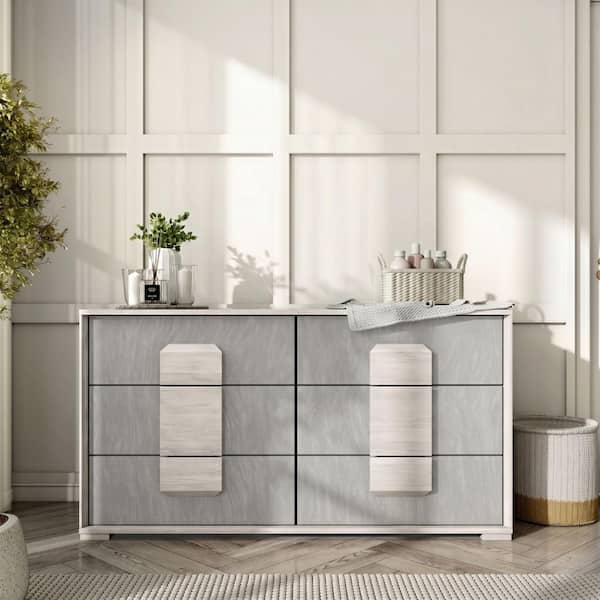 grey and white dresser ideas Furniture of America Gurbun 6-Drawer Wood Washed green_dress
