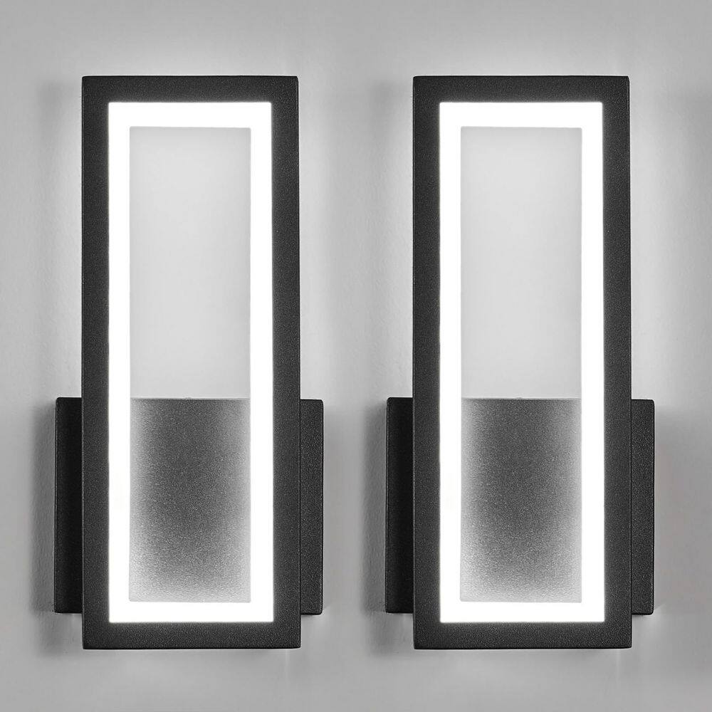 Home Lighting 5.9 in. 1-Light Black 2-Pack Modern Rectangle LED 6000K Wall Sconce for Living Room price history on PriceWatchPro