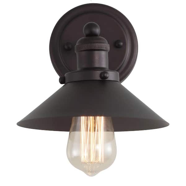 July 7.75 in. 1-Light Metal Shade Oil Rubbed Bronze Vanity Light