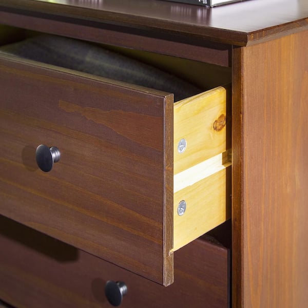 walker edison modern 4 drawer dresser Transitional Solid Wood Walnut 4-Drawer 28 in. Framed Dresser