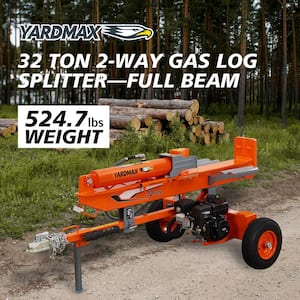 32-Ton 208 cc Gas 2-Way Full Beam Briggs Stratton Engine CR950 Log Splitter