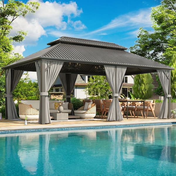 VIWAT 12 ft. x 20 ft. Hardtop Gazebo with Aluminum Frame