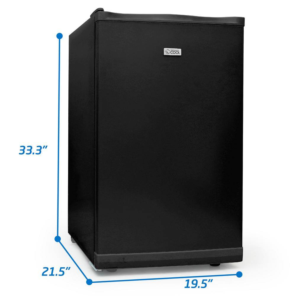 Compact Black Steel Upright Freezer with Adjustable Thermostat