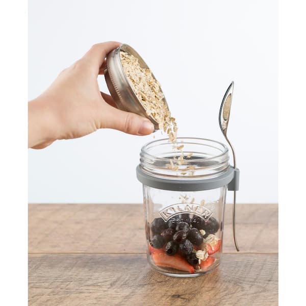 4 Pack Overnight Oats Containers with Lids and Spoons - 16 Oz Glass Mason  Jars - Storage Jars