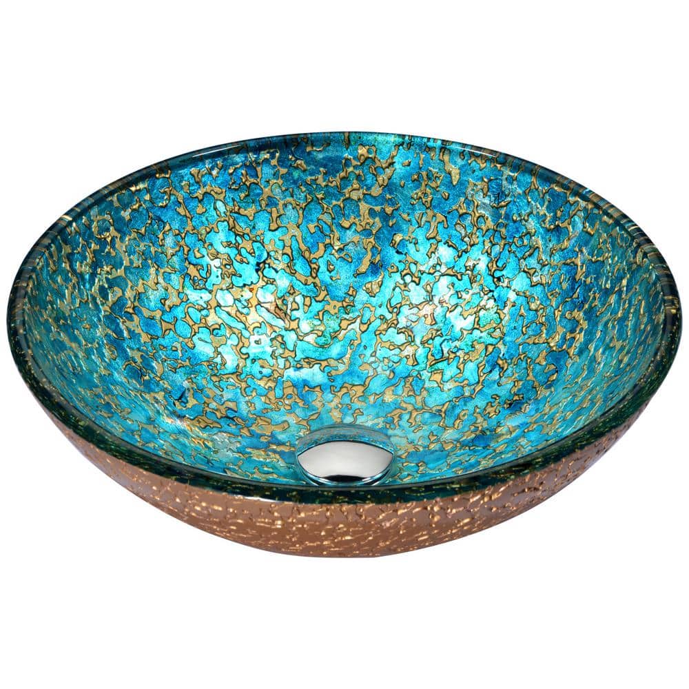 Chrona Series 17 in. Round Bathroom Vessel Sink with Stain-Resistant Non-Po