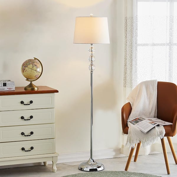 Montgomery 61 " Chrome&Clear Floor Lamp With Crystal