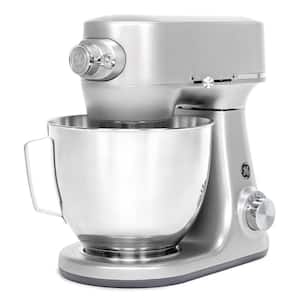5.3 Qt. 7-Speed Stainless Steel Stand Mixer with coated flat beater, coated dough hook, wire whisk, and pouring shield