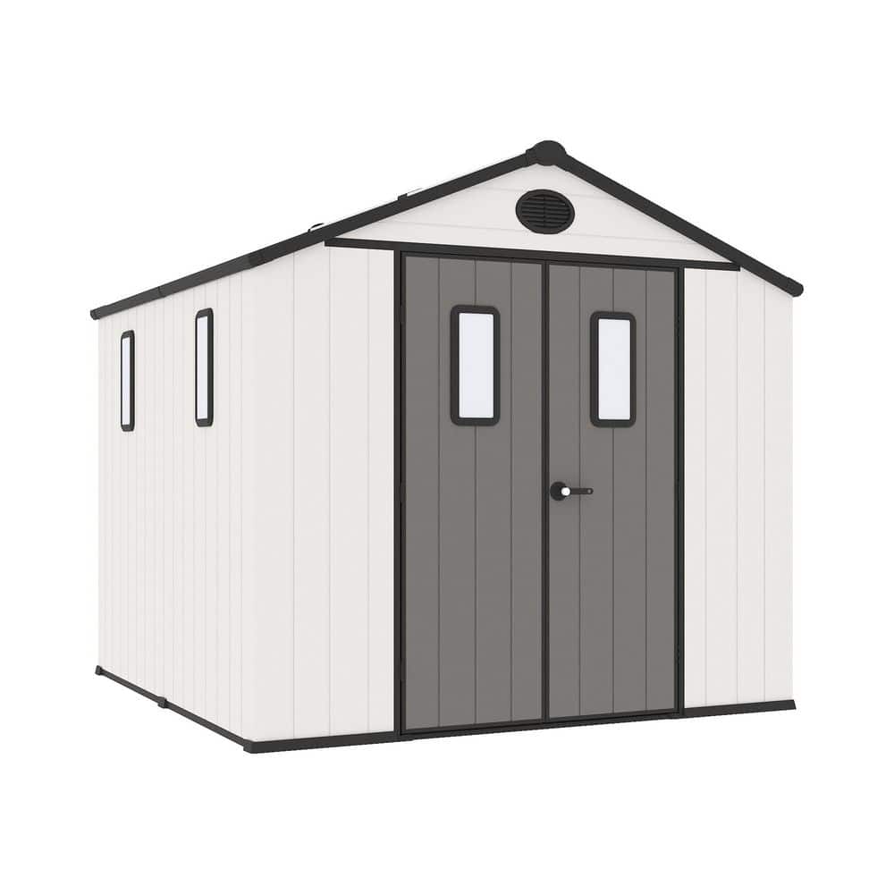 8 ft. W x 8 ft. D Resin Garden Outdoor Storage Shed with Reinforced Floor, Ventilation and Lockable Door (64 sq. ft. ) price history on PriceWatchPro