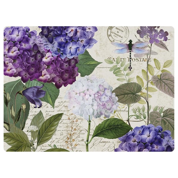 Bungalow Flooring Hydrangeas 3 ft. x 4 ft. Desk Chair Mat