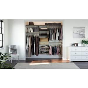 14 in. D x 96 in. W x 72 in. H Rustic Grey Perfect Fit Wood Closet Kit
