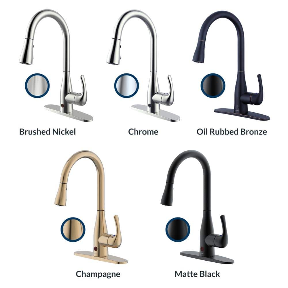 Champagne Brushed Nickel Pull-Down Kitchen Faucet with Spray