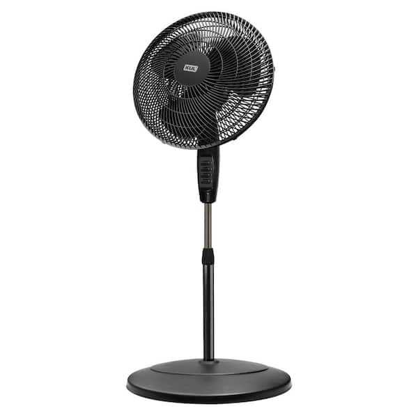 KUL Adjustable Height 18 in. Dia Oscillation Function Pedestal Fan Round Base Plastic Grill Remote Control