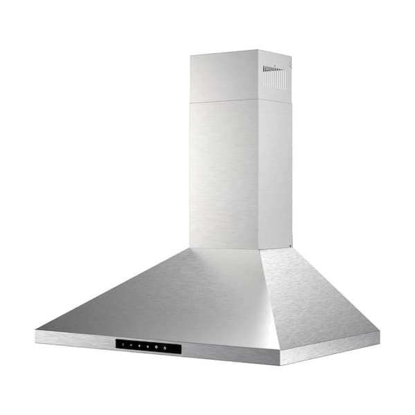30 in. Ducted Wall Mounted Range Hood in Stainless Steel with Ductless Convertible Option