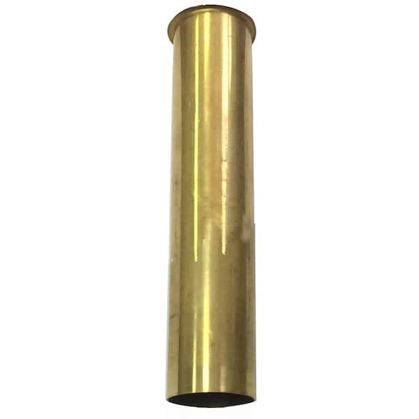 Westbrass 1-1/2 in. x 8 in. Brass Flanged Tailpiece, Unfinished Brass