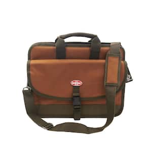 Contractor's 16 in. Briefcase in Brown and Green with 18 total pockets