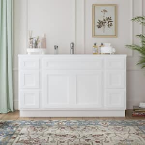 63 in. W x 21 in. D x 32.5 in. H Bath Vanity Cabinet without Top in White