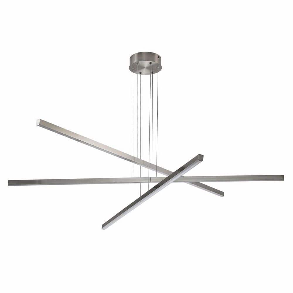 3 Light Dimmable Integrated LED Chrome Modern Geometric Chandelier for Dining Room, Living Room & Office price history on PriceWatchPro