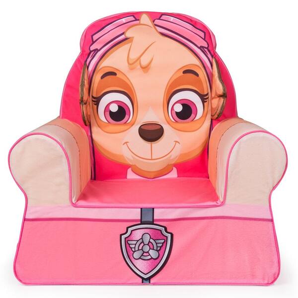 MARSHMALLOW Furniture Comfy Foam Toddler Kid's High Back Chair, Paw Patrol Skye