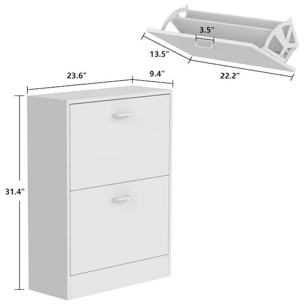 VEVOR Shoe Storage Cabinet for Entryway, 23.6 D x 9.4 W x 47.3 H, Wood