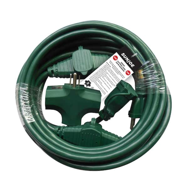 Sun Joe 25 ft. Indoor/Outdoor Extension Cord with Cord Connect Adapter, Green