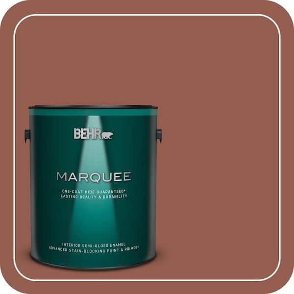 BEHR MARQUEE 1 gal. #200F-6 Sequoia Grove Semi-Gloss Enamel Interior Paint & Primer