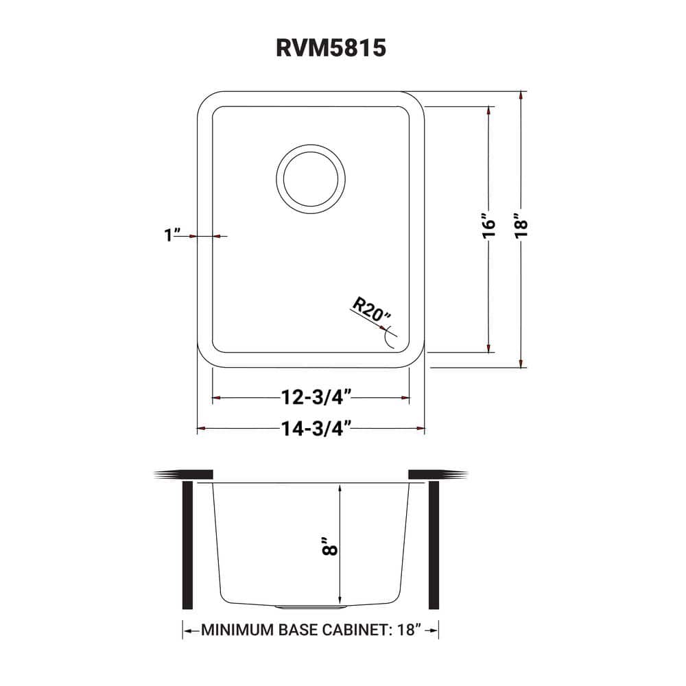 Ruvati 15-inch Stainless Steel Undermount Bar Prep Sink