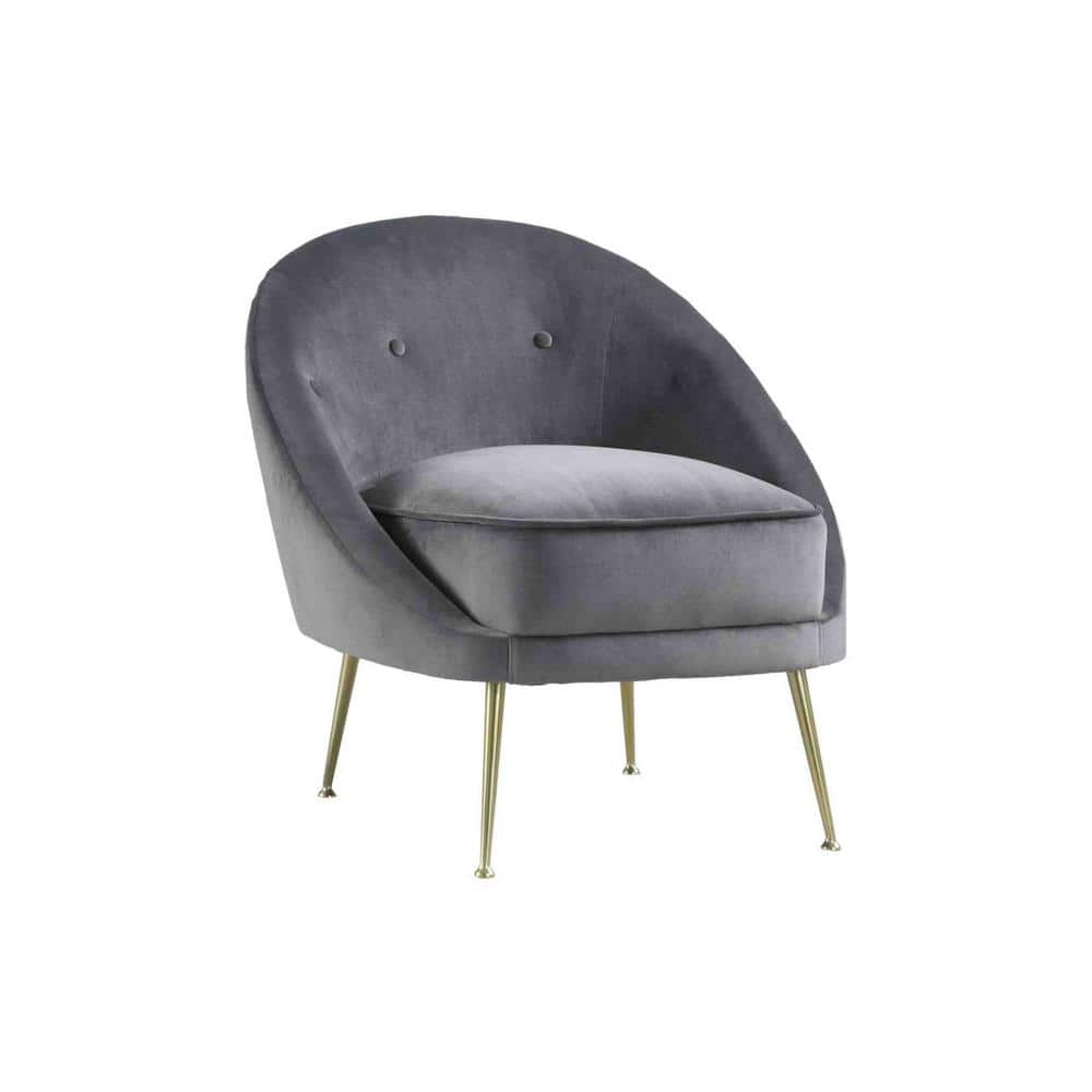 Reviews for Best Master Furniture Sasha 30 in. Velour Gray/Gold Velvet