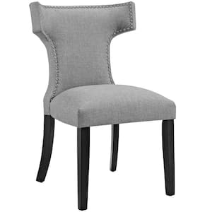 Light Gray Curve Fabric Dining Chair