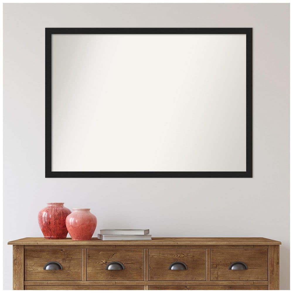Grace Brushed Black and Silver Rectangular Bathroom Vanity Mirror