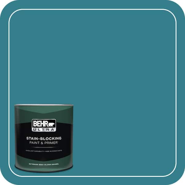 BEHR ULTRA 1 qt. Home Decorators Collection #HDC-CL-27 Calypso Blue Semi-Gloss Enamel Exterior Paint & Primer