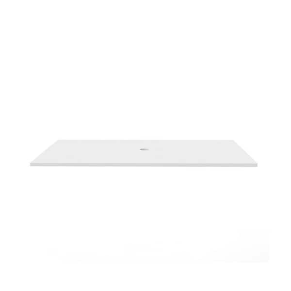Solid Surface Rectangular Bathroom Countertop Shelf in White 30 in.