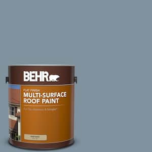 1 gal. #PFC-54 Blue Tundra Flat Multi-Surface Exterior Roof Paint