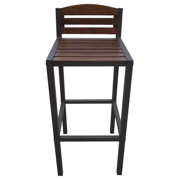 Cheryl Wood Outdoor Patio Bar Stool (2-Pack)