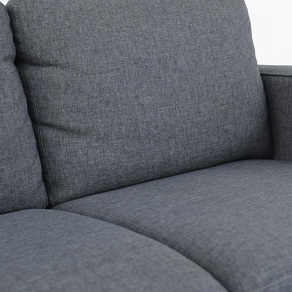 Bayonne 54'' Gunmetal Modern Upholstered Loveseat with Pillow Back