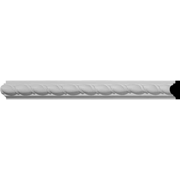 Ekena Millwork 1 in. W x 5/8 in. P x 94-1/2 in. L Polyurethane Bulwark Rope-Panel Moulding (2-Pack)