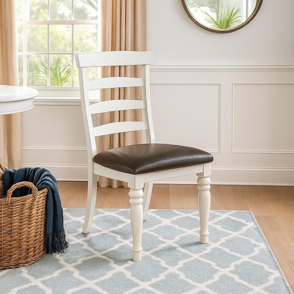 Orso Off White Fabric with Ladder back Dining Chair (Set of 2)