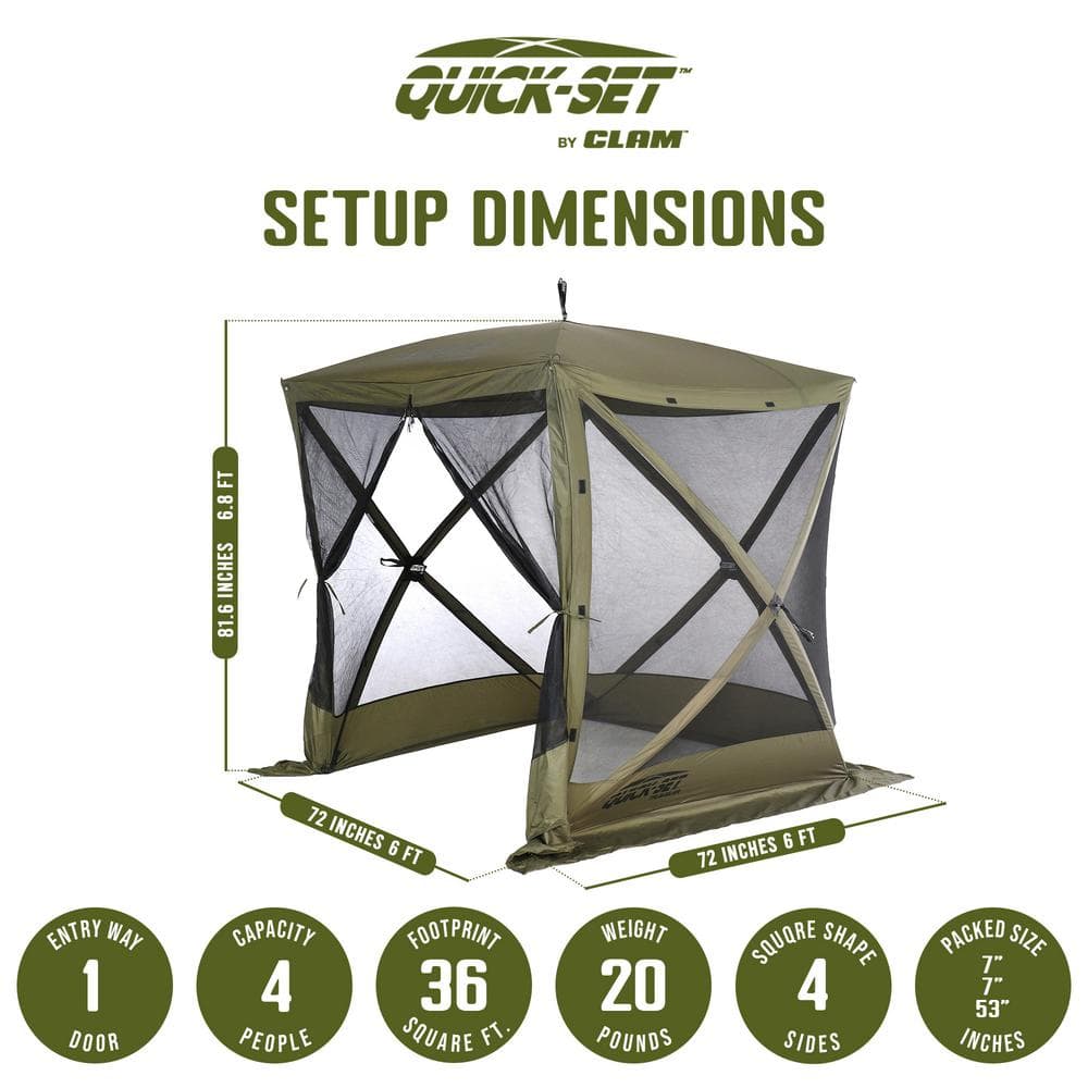 Green Fiberglass Portable Outdoor Camping Canopy Shelter