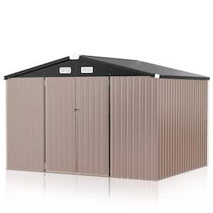 10 ft, W x 8 ft, D Outdoor Metal Storage Shed with Floor Frame for Garden and Backyard (73 sq, ft,)