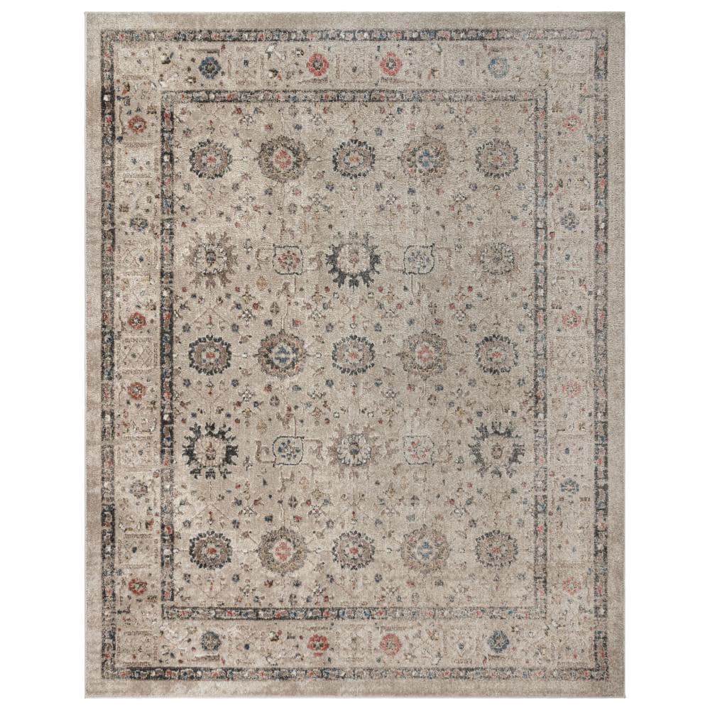 Ivory Tufted Synthetic 5' x 7' Rectangular Area Rug