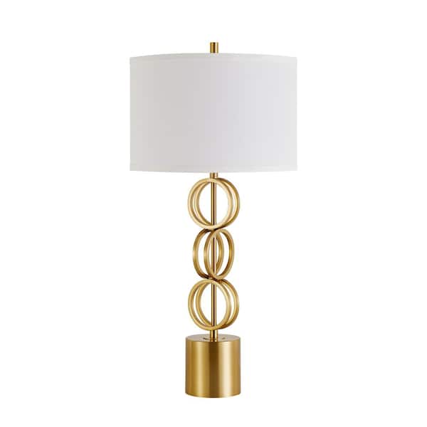 NatySwan 32in Modern Gold-Toned Novelty Table Lamp, LED Included