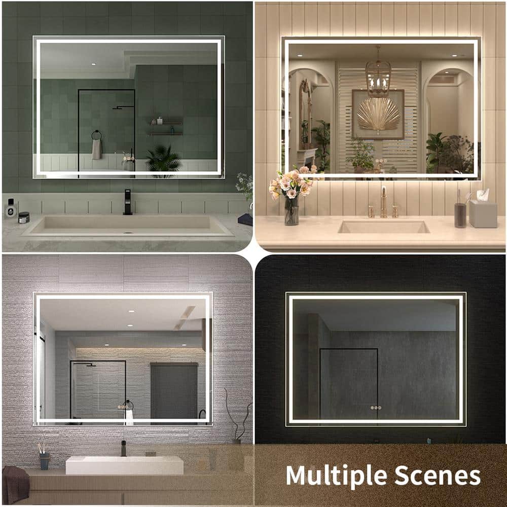 Taimei 70'' x 30'' Frameless LED Lighted Bathroom Vanity Mirror