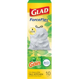 Glad ForceFlex 13 Gal. Tall Kitchen Drawstring Fresh Clean Scent with  Febreze Freshness Trash Bags (110-Count) 1258722437 - The Home Depot