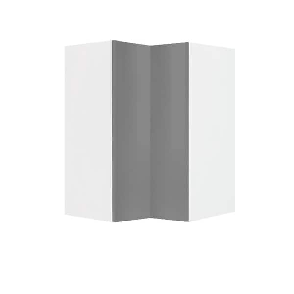 LIFEART CABINETRY Valencia Assembled 24 in. W x 12 in. D x 30 in. H in Gloss Gray Plywood Assembled Corner Lazy Susan Wall Kitchen Cabinet