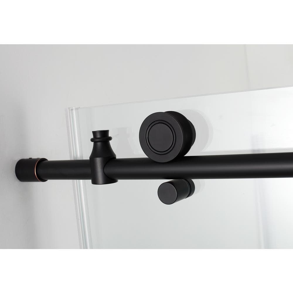 Coraline XL 56" x 80" Frameless Sliding Shower Door in Oil Rubbed Bronze with Clear Glass