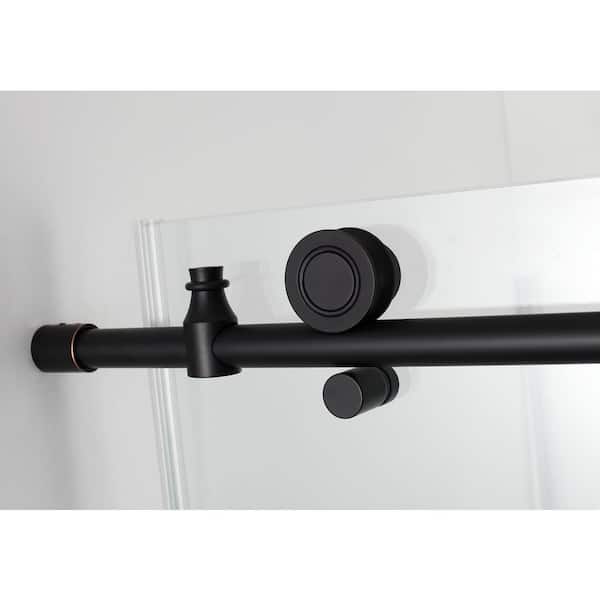 Coraline XL 56 - 60 in. x 80 in. Frameless Sliding Shower Door with StarCast Clear Glass in Oil Rubbed Bronze Left Hand