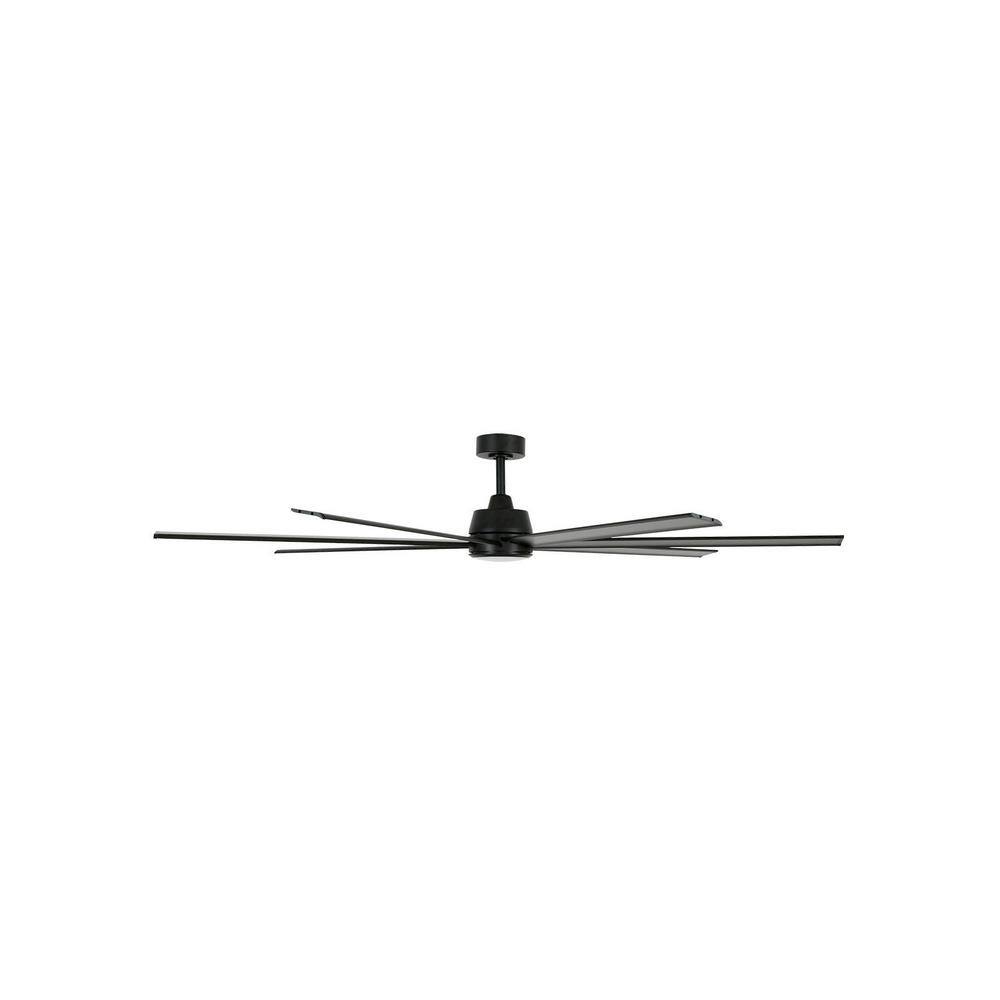 Atlanta 72-Inch Black Metal Ceiling Fan with LED Light and Remote Control