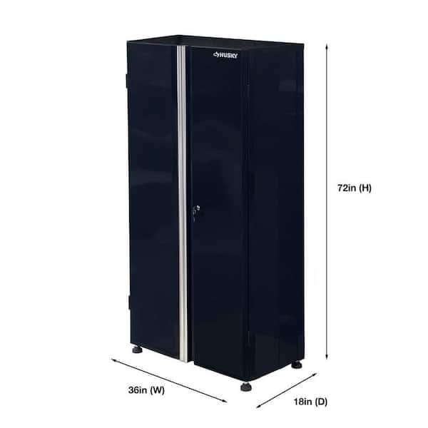 Metal System 36 in. W x 73 in. H x 19 in. D 22-Gauge 3-Shelf Steel Freestanding Cabinet in Black