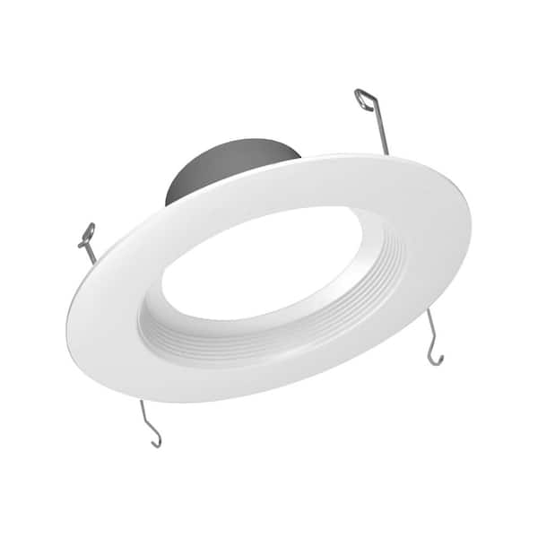 1-pack 5 in. and 6 in. Downlight White Baffle 800-Lumen Integrated LED Recessed Trim Retrofit Light