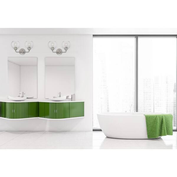 JILL♪ Home Decorators Collection Jill 16 in. 2-Light Brushed