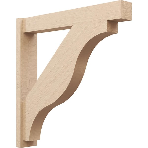 Ekena Millwork 6 in. x 36 in. x 36 in. Funston Block Rough Cedar Woodgrain Timberthane Polyurethane Outlooker, Primed Tan
